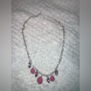 Elegant Pink and Silver Necklace